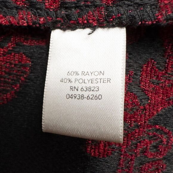 Christopher & Banks Chenille Brocade Full Zip Jacket Womens Large Red Whimsigoth - Picture 14 of 15